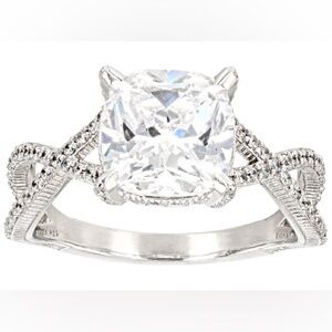 NIB Judith Ripka 9.65ct Bella Luce Diamond Stimulant Sterling Silver Ring